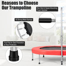 Double Trampoline with Adjustable Handrail – Red