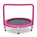 Folding Kids Trampoline with Padded Handle – Pink