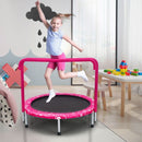 Folding Kids Trampoline with Padded Handle – Pink