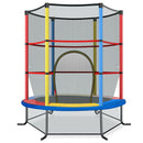 163cm Kids Trampoline with Enclosure Net – Multicolour