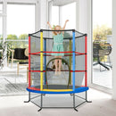 163cm Kids Trampoline with Enclosure Net – Multicolour