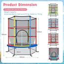 163cm Kids Trampoline with Enclosure Net – Multicolour