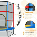 163cm Kids Trampoline with Enclosure Net – Multicolour
