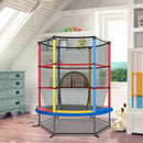 163cm Kids Trampoline with Enclosure Net – Multicolour