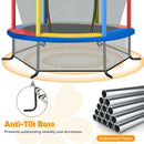 163cm Kids Trampoline with Enclosure Net – Multicolour