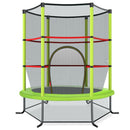163cm Kids Trampoline with Enclosure Net – Green