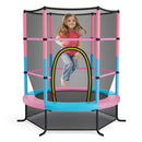 163cm Kids Trampoline with Enclosure Net – Macaron
