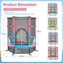 163cm Kids Trampoline with Enclosure Net – Macaron