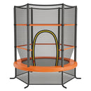 163cm Kids Trampoline with Enclosure Net – Orange