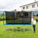 430cm Rectangular Trampoline with Enclosure and Ladder – Blue