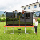 430cm Rectangular Trampoline with Enclosure and Ladder – Orange