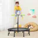 110cm Folding Mini Trampoline with Adjustable Handrail – Green