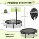 110cm Folding Mini Trampoline with Adjustable Handrail – Green