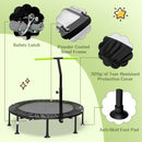 110cm Folding Mini Trampoline with Adjustable Handrail – Green
