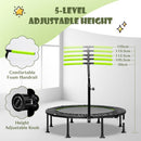 110cm Folding Mini Trampoline with Adjustable Handrail – Green