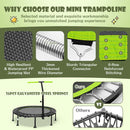 110cm Folding Mini Trampoline with Adjustable Handrail – Green