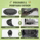 110cm Folding Mini Trampoline with Adjustable Handrail – Green