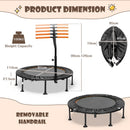 110cm Folding Mini Trampoline with Adjustable Handrail – Orange