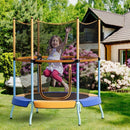 Kids Trampoline with Curved Legs and Enclosure Net – Orange