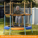 Kids Trampoline with Curved Legs and Enclosure Net – Orange