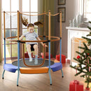 Kids Trampoline with Curved Legs and Enclosure Net – Orange