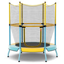 Kids Trampoline with Curved Legs and Enclosure Net – Yellow