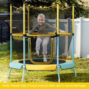 Kids Trampoline with Curved Legs and Enclosure Net – Yellow