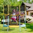 Kids Trampoline with Curved Legs and Enclosure Net – Yellow