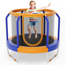 120cm Kids Trampoline with Enclosure Net – Orange