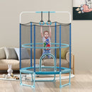 Kids Trampoline with Gymnastic Bar and Rings – Blue
