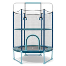 Kids Trampoline with Gymnastic Bar and Rings – Blue