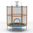 Kids Trampoline with Gymnastic Bar and Rings – Orange