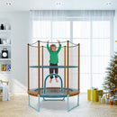 Kids Trampoline with Gymnastic Bar and Rings – Orange