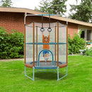 Kids Trampoline with Gymnastic Bar and Rings – Orange