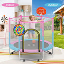 Kids Trampoline with Basketball Hoop and Sticky-Ball Game – Macaron