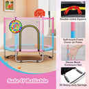 Kids Trampoline with Basketball Hoop and Sticky-Ball Game – Macaron