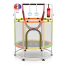 140cm Kids Trampoline with Hammock and Gym Bar – Orange