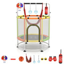 140cm Kids Trampoline with Hammock and Gym Bar – Orange