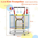 140cm Kids Trampoline with Hammock and Gym Bar – Blue