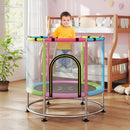 140cm Kids Trampoline with Hammock and Gym Bar – Pink