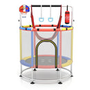 140cm Kids Trampoline with Hammock and Gym Bar – Red
