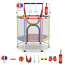 140cm Kids Trampoline with Hammock and Gym Bar – Red