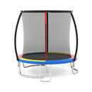 8ft Outdoor Trampoline with Enclosure and Ladder – Colourful