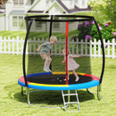 8ft Outdoor Trampoline with Enclosure and Ladder – Colourful