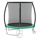 8ft Outdoor Trampoline with Enclosure and Ladder – Green