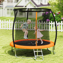 8ft Outdoor Trampoline with Enclosure and Ladder – Orange