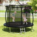 10ft Outdoor Trampoline with Enclosure and Ladder – Black