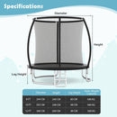 10ft Outdoor Trampoline with Enclosure and Ladder – Black