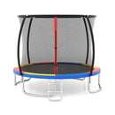 10ft Outdoor Trampoline with Enclosure and Ladder – Colourful