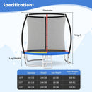 10ft Outdoor Trampoline with Enclosure and Ladder – Colourful